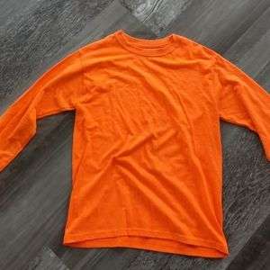 Bright Orange Fruit of the Loom Boys Long Sleeve Shirt